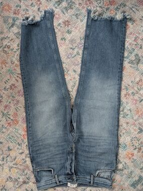 Frayed Hem Blue Denim Jeans - Size 28 - We The Free, Free People